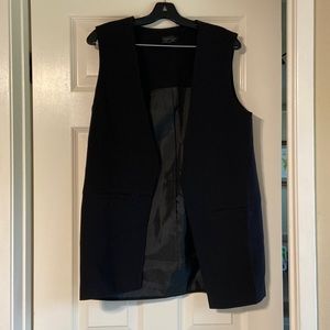 Topshop Black Long Vest